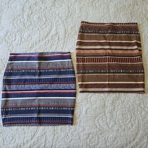 Forever 21 y2k cotton/spandex striped mini skirt duo, double lined, small, new